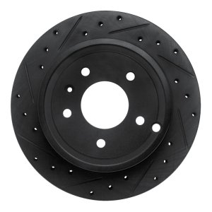 Chevrolet Equinox Brake Rotor (1) - Rear Left - R1 Concepts - Drilled & Slotted - Black - `07-`15